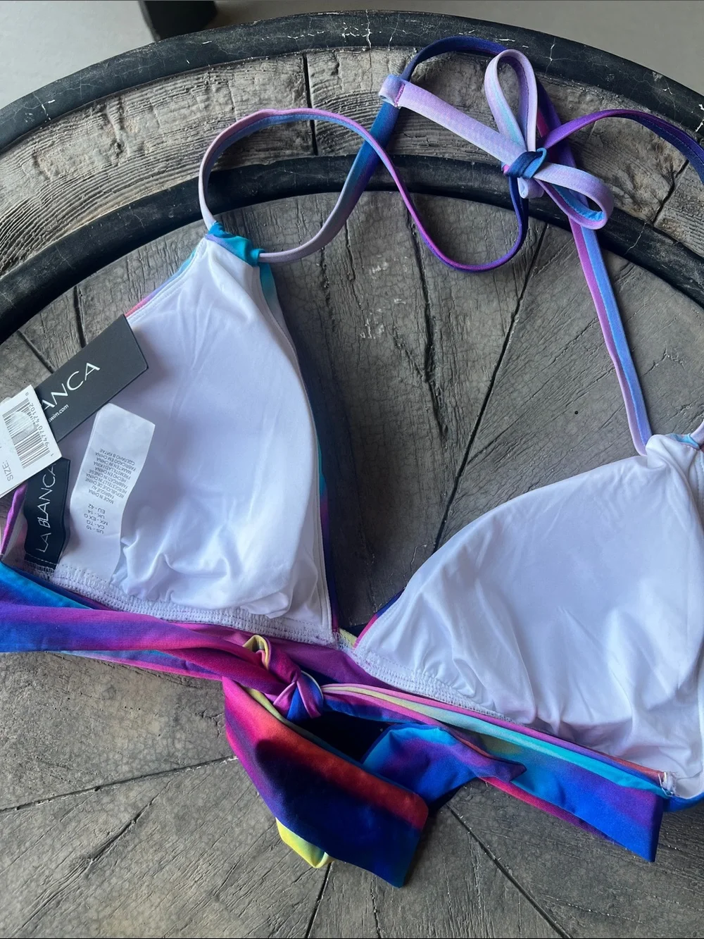 La Blanca top, Amavi bottom bright gradient